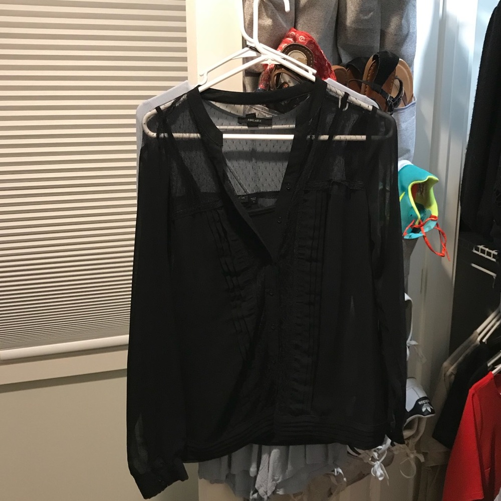 Black long sleeve top